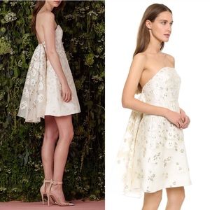 Lela Rose Fil Coupe flounce back dress